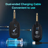 A8 Wireless Guitar System with Built-in Rechargeable Lithium Battery, USB-C Audio Wireless Transmitter Receiver for Acoustic Guitar, Bass, Violin, Keyboard, and Electronic Wind Tubes - Black