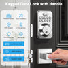 Keyless Entry Door Lock with 2 Lever Handles - Electronic Keypad Deadbolt, Auto-Locking, Anti-Peeping Password, Digital Smart Code, Brushed Aluminum, Battery-Powered (AA Batteries Included), US Standard, Smart Door Lock