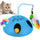 3-in-1 Interactive Cat Toy - Dual Speed Modes, Electronic Puzzle Game for Indoor Cats, Feathers & Bell Balls, Battery-Powered