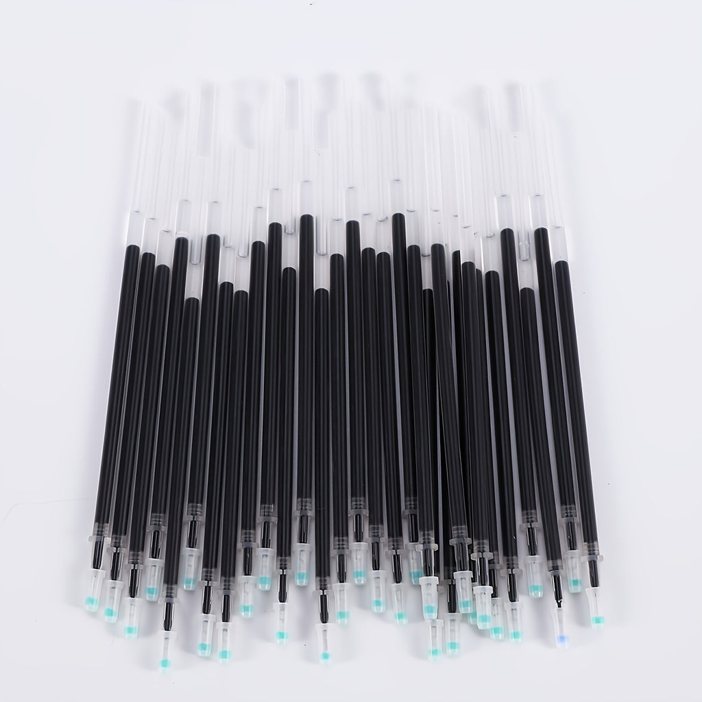50 pcs Fast-Drying Blue Gel Pen Refill Set - Fine Tip 0.38mm - Ideal for School and Office Use - Pack of 12