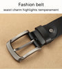 Men Cowhide Genuine Leather Prong Buckle Belt For Men
