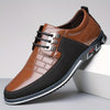 Men's Casual Synthetic Leather Shoes, Formal Dress Anti-skid Lace-up Shoes For Business Office, Spring And Autumn