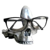 1pc Gothic Skull Glasses Holders, Skull Statues Eyewear Stand Crafts Tabletop Desktop Ornament, For Home Office Room Decor Birthday Halloween (4.8*5.6*5.6in), Day Of The Dead Decor