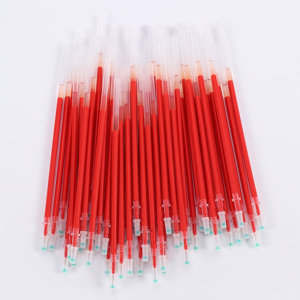 50 pcs Fast-Drying Blue Gel Pen Refill Set - Fine Tip 0.38mm - Ideal for School and Office Use - Pack of 12
