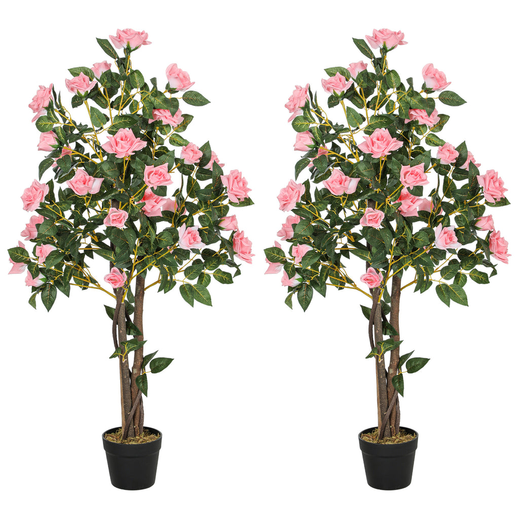 DodiOnline Set of Two Faux Rose Plants, with Pots