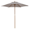DodiOnline 2.5m Wood Garden Parasol Sun Shade Patio Outdoor Wooden Umbrella Canopy Grey