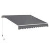DodiOnline 4x2.5m Manual Awning Window Door Sun Weather Shade w/ Handle Grey