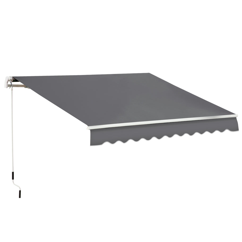 DodiOnline 4x2.5m Manual Awning Window Door Sun Weather Shade w/ Handle Grey