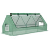 DodiOnline Portable Small Polytunnel, Mini Greenhouse with Mesh Windows for Indoor and Outdoor, 240x90x90cm, Green