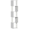 DodiOnline Modern 5-Tier Bookshelf, Freestanding Bookcase Storage Shelving for Living Room Home Office Study, White and Light Grey