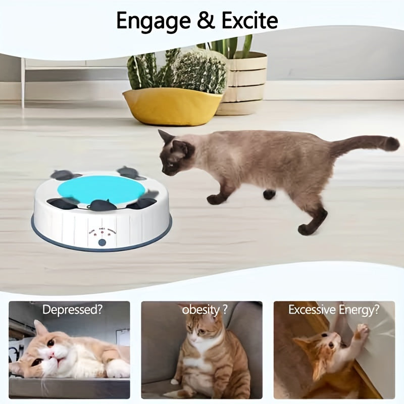 Electronic Cat Toys, Interactive Cat Toy with Simulate Hunting Mice, Cat Toys for Indoor Cats, Automatic Cat Toy with Scratch Mat Pet Toys
