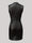 Solid Color PU Leather Beaded Dress, Stylish Slit Bodycon Belted Sleeveless Dress For Spring & Summer, Women's Clothing