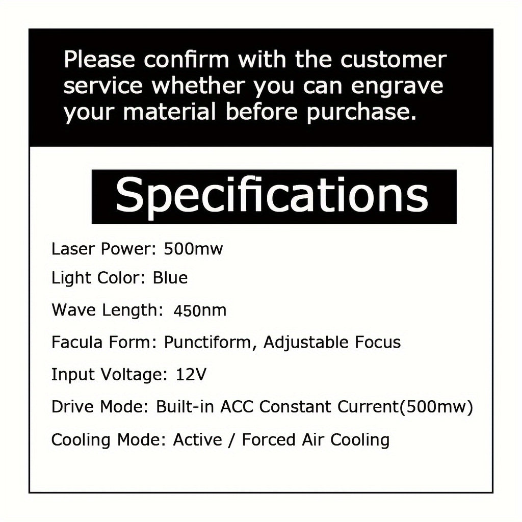 EasyThreed 0.5W Laser Engraver for Beginners, DIY Engraving Area 100x100mm, Wireless Smartphone Connectivity, APP Control for iOS & Android, Plastic Material, 110V/220V Power Supply, US Plug, Electronic Components Included