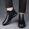 Mens Premium Solid Top Leather Ankle Boots - Super Breathable, Ultra-durable, Anti-slip - Smooth Side Zipper for Stylish Outdoor Adventures & Casual Wear