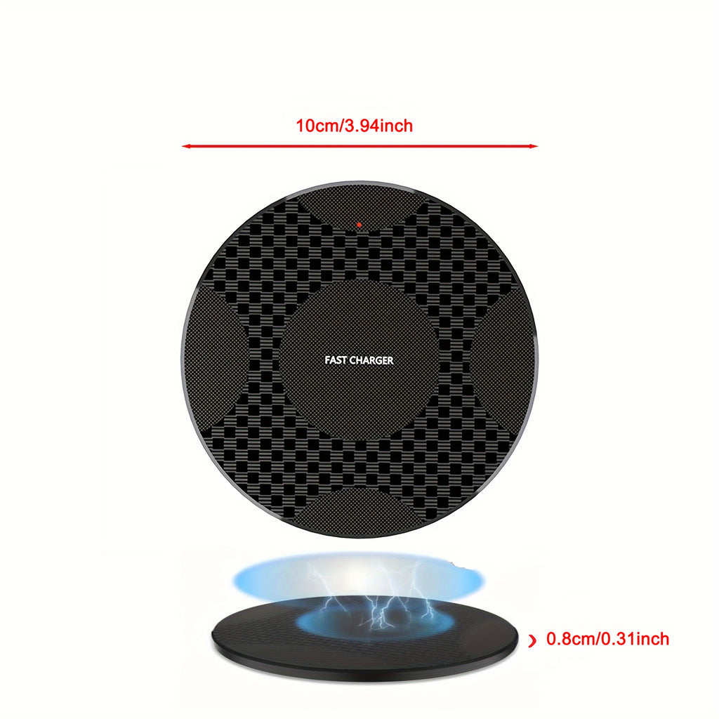 10W Fast Wireless Charger, Compatible with iPhone 16/15/14/13/12/11/8 Series, S23/S22/S21/S20/S10/S9/S8/S7/S6 Series, Note 10/9/8/5 Series, Slim Design for Bedside & Office Desk, Free Cable Included