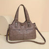 Retro PU Leather Tote Bag, Multi Pockets Shoulder Purse, Women's Large Capacity Crossbody Bag