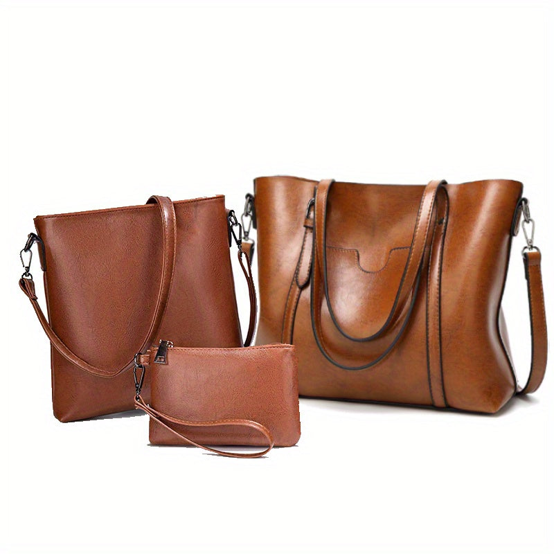 Women'S Professional Work Bag with Zipper Closure - Convertible Handbag/Crossbody Purse, Multiple Compartments & Detachable Strap - Elegant Brown Synthetic Faux Leather-like Texture - for Office, Travel, Everyday Use - Perfec