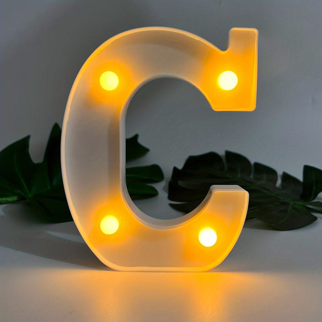 1pc Alphabet Letter LED Lights Luminous Number Lamp Decor, Battery Night Ligh, t For Home Wedding Birthday Christmas Party Decoration Letters Numbers Light, Home Decor