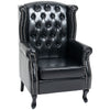 DodiOnline Wingback Accent Chair Tufted Chesterfield-style Armchair with Nail Head Trim for Living Room Bedroom Black
