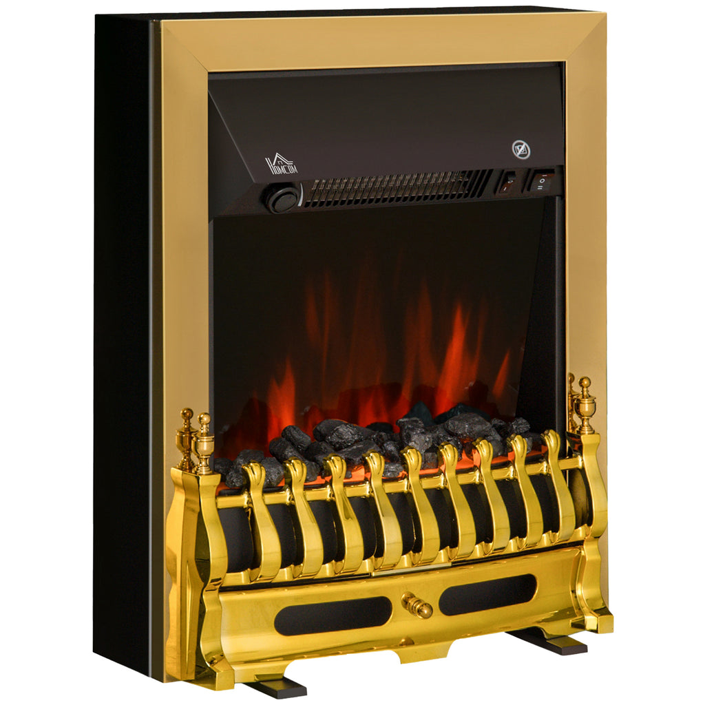DodiOnline Electric Fireplace LED Light Complete Fire Place Heating Indoor Heater Coal Burning Flame Effect Heat 2000W Max