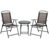 DodiOnline Three-Piece Garden Seat Set, with Glass-Top Table - Brown