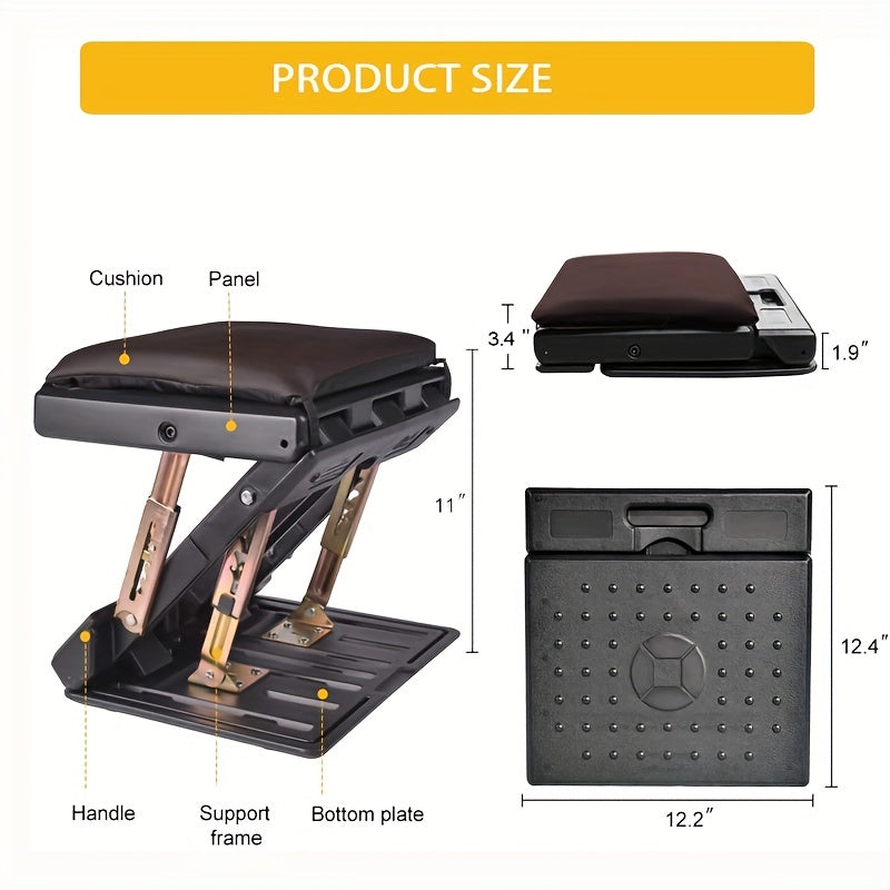 Ergonomic Adjustable Footrest - Height Customizable, Tilt Function, Breathable Mesh, Sturdy Construction, Perfect for Office, Home, and Gaming Use