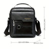 Men's Vintage Faux Leather Shoulder Bag - Adjustable Strap, Casual Business Crossbody for Daily Commute