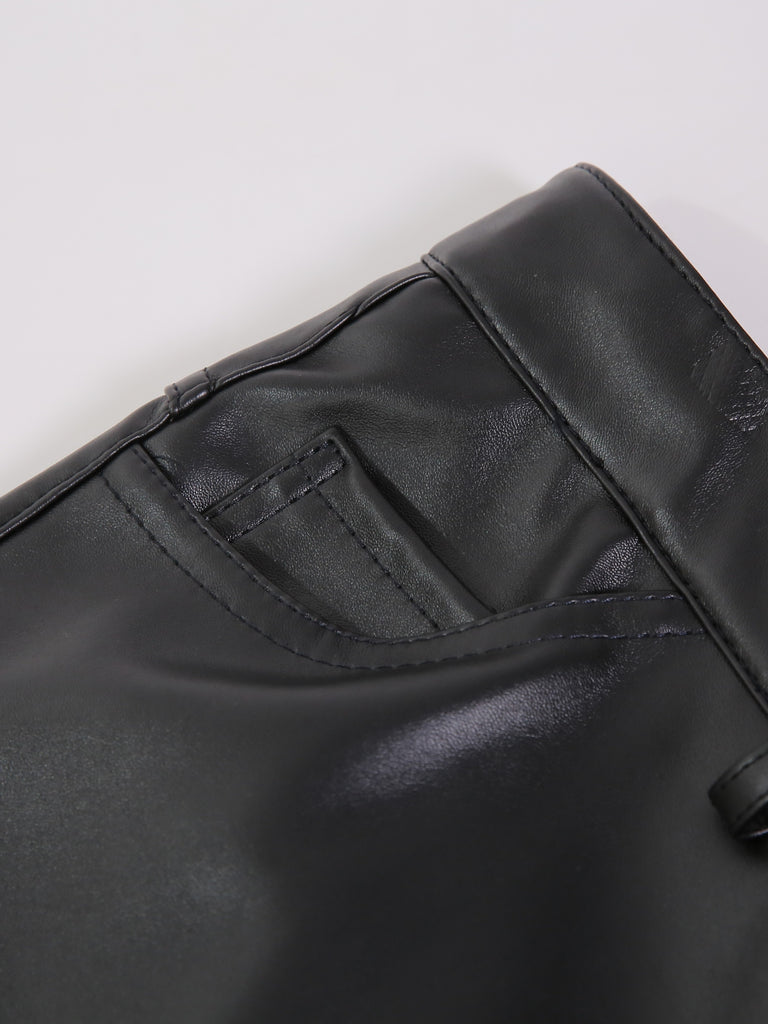 Men's Chic PU Leather Pants, Street Style High Stretch Skinny Pants For Nightclub Performance Party Dinner K-pop