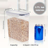 2/4 Pack BPA-Free Plastic Airtight Food Storage Containers 2.5L/88oz - 4pcs Set with Labels, Black, Dishwasher Safe, Stackable & Stackable Design for Cereal, Snacks, Sugar - Space-saving Kitchen Organization, Cereal Dispenser
