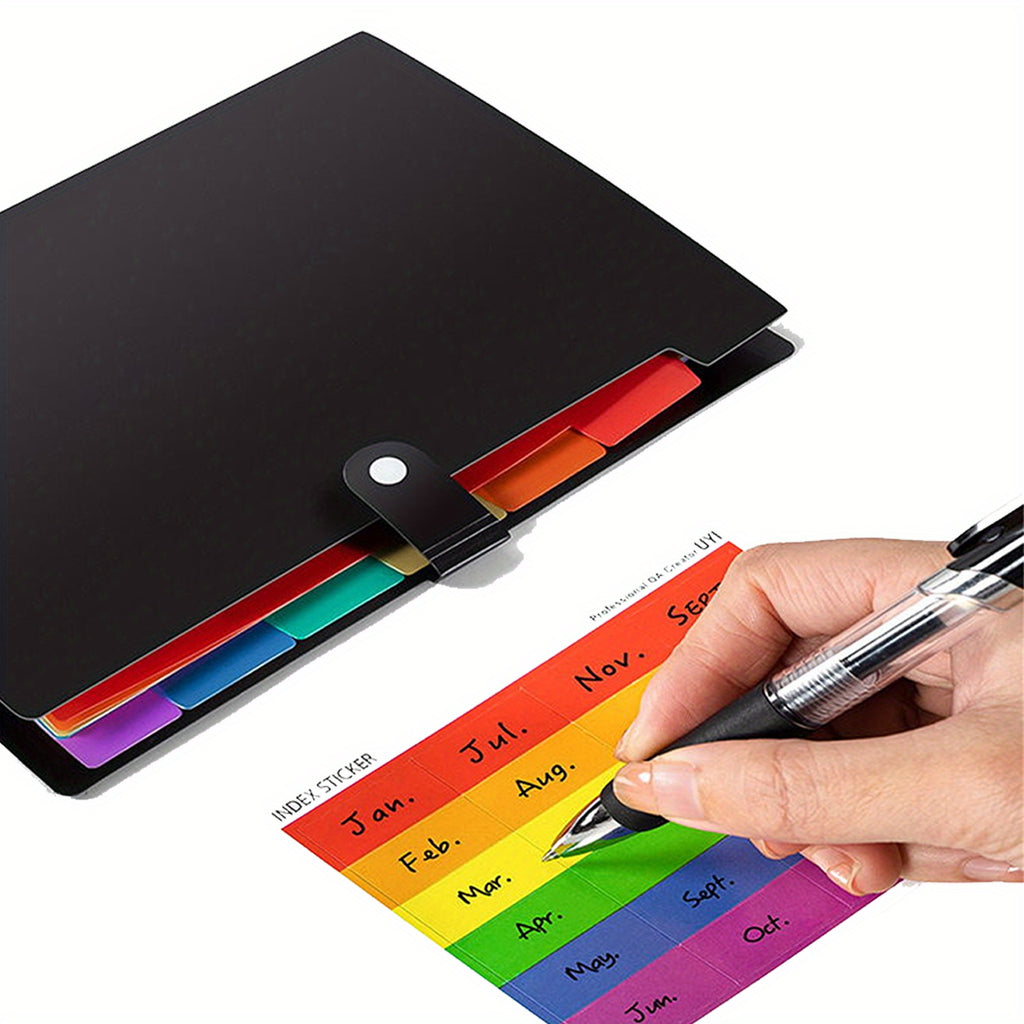 1pc Multifunctional Folder, A4 Folder, 7-Pocket Folder With Labels Letter Size Expanding File Folder For School Office Home Folder Storage Package File Storage Package File Storage Organ Pack File Bag