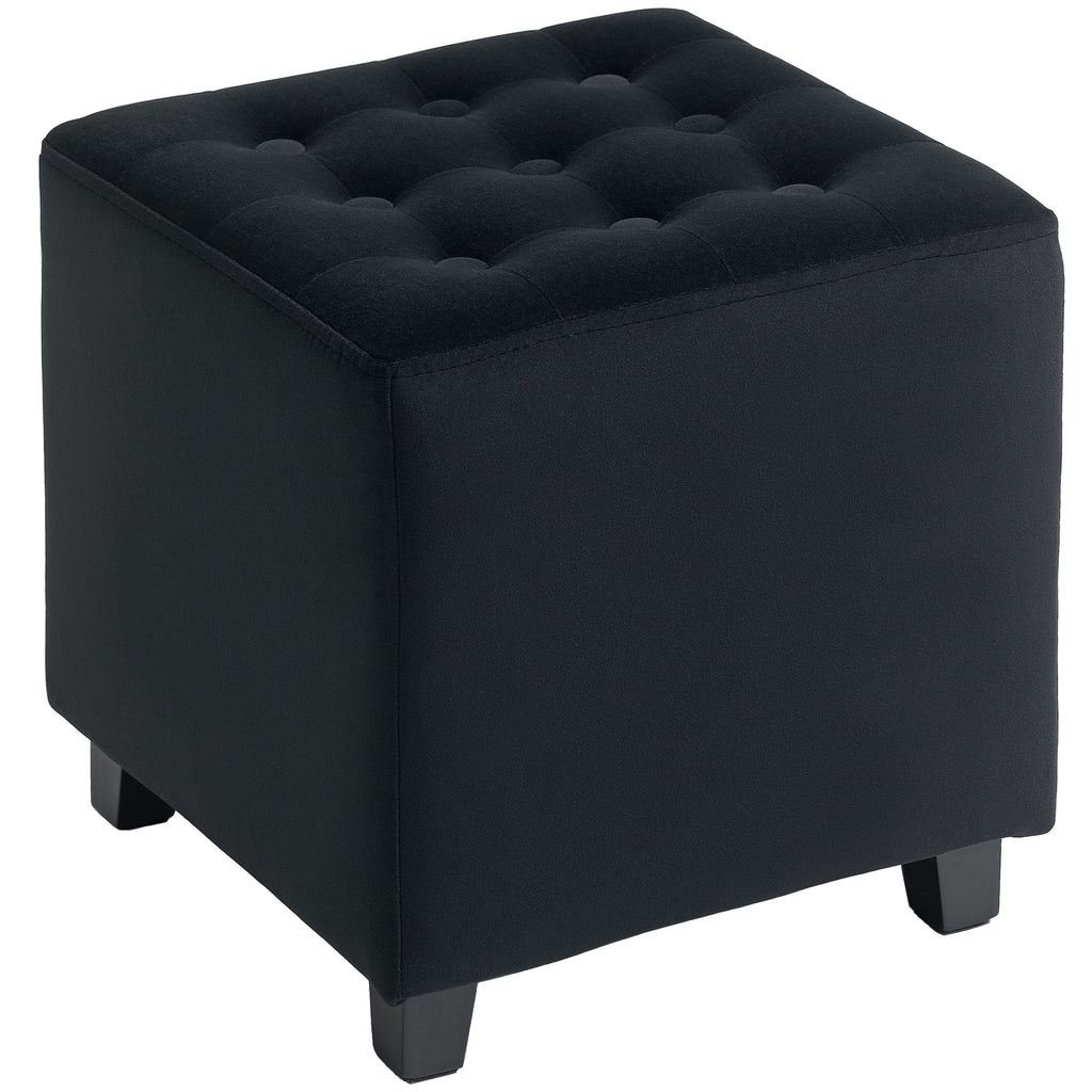 DodiOnline Velvet-Feel Square Ottoman - Grey