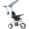 DodiOnline 6 in 1 Tricycle for Kids with 5-point harness straps, Removable Canopy, Blue