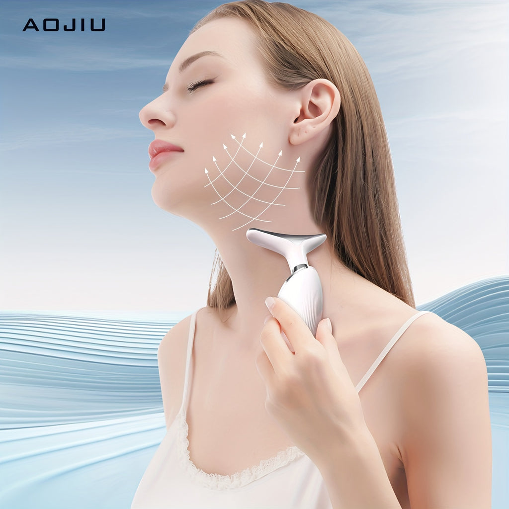AOJIU SpaLux - 3-Mode Portable Neck and Facial Massager for Relaxation, Skin Care, and Beauty - Perfect Gift for Girls and Women