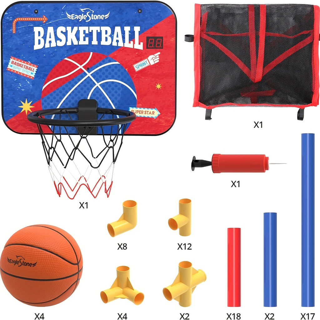 Kids Basketball Hoop Arcade Game W/Electronic Scoreboard Cheer Sound, Basketball Hoop Indoor Outdoor W/4 Balls, Basketball Game Toys Gifts For Kids 3-6 5-7 8-12 Toddlers Boys Girls