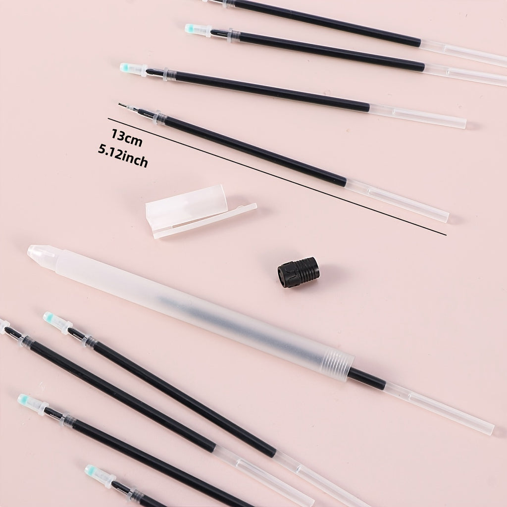 50 pcs Fast-Drying Blue Gel Pen Refill Set - Fine Tip 0.38mm - Ideal for School and Office Use - Pack of 12