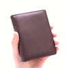 1pc Men's Genuine Leather Wallet, Retro Thin Vertical Short ID Credit Card Holder