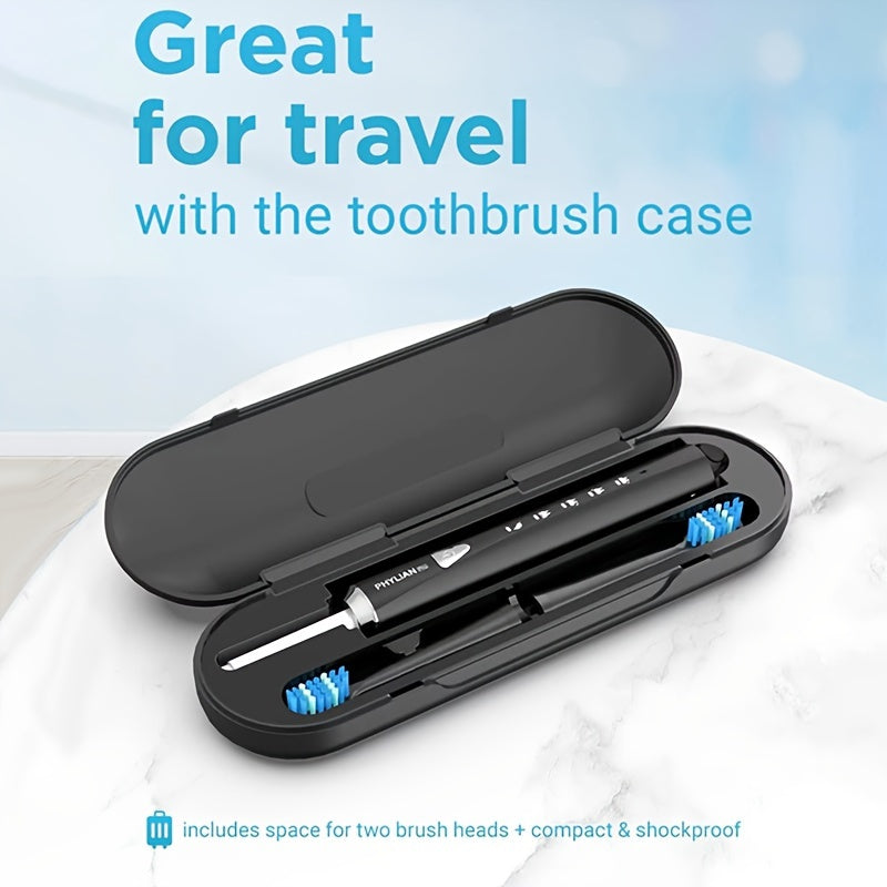 PHYLIAN PRO-Sonic-Electric-Toothbrush-for-Adults-Rechargeable-Toothbrushes-Power-Electronic Toothbrush with Tooth Brush Holder, 3 Hours Charge for 120 Days and Travel Case