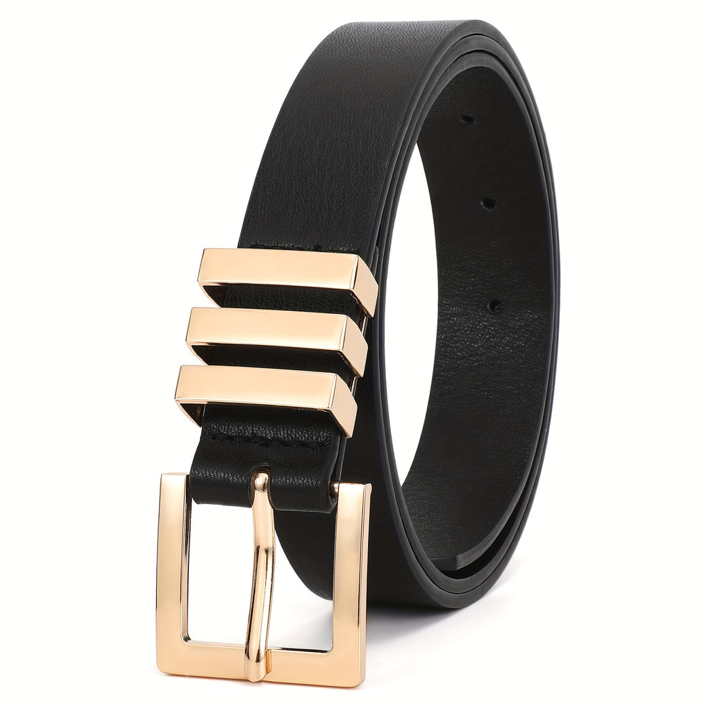 1PC Plus Size Women's Leather Belts For Jeans Pants Dress Fashion Ladies Waist Belt With Square Golden Buckle