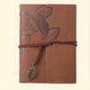 Retro Leaf Leather Loose-leaf Notebook Strap Portable Travel Record Hand Ledger Learning Stationery