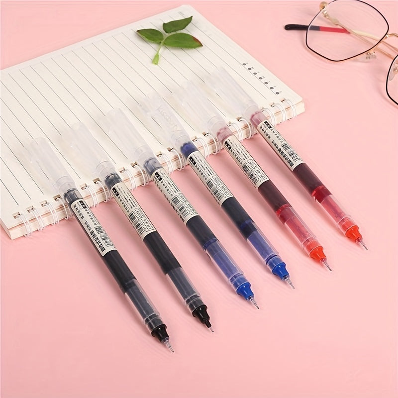 10PCS Quick-Drying Liquid Gel Pens - 0.5mm Fine Tip, Black and Blue Ink, Smooth Writing, Water-Resistant, Ergonomic Design, Perfect for School, Office, Student, and Daily Use