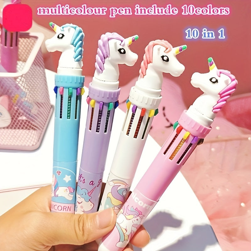 1pcs Kawaii Ballpoint Pen Set - 10 Colorful Gel Pens for Student Writing, Office Supplies, Cute Novelty Stationery for Halloween, Christmas Gift