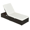 DodiOnline PE Rattan Sun Lounger, Five-level Adjustable Recliner Bed Chair with Soft Padded Cushion for Patio, Garden, Mixed Brown