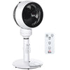DodiOnline 9'' Air Circulator Fan 3 Speed 3 Mode, 70° Oscillation 90° Vertical Tilt, Height Adjustable, Remote Controller, for Living Room, Bedroom, Office, Black and White