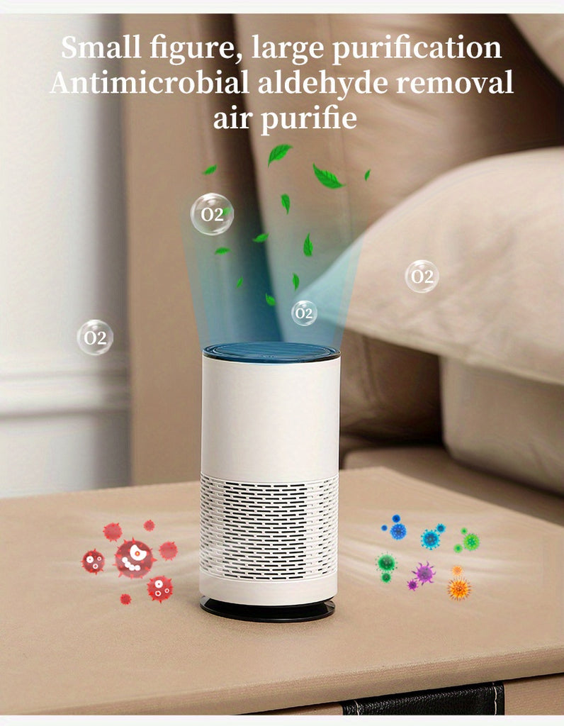 1/2pcs Portable True HEPA Air Purifier for Home, Office, and Car - Eliminates 99.97% of Dust, Odors, and Allergens for Fresh Air
