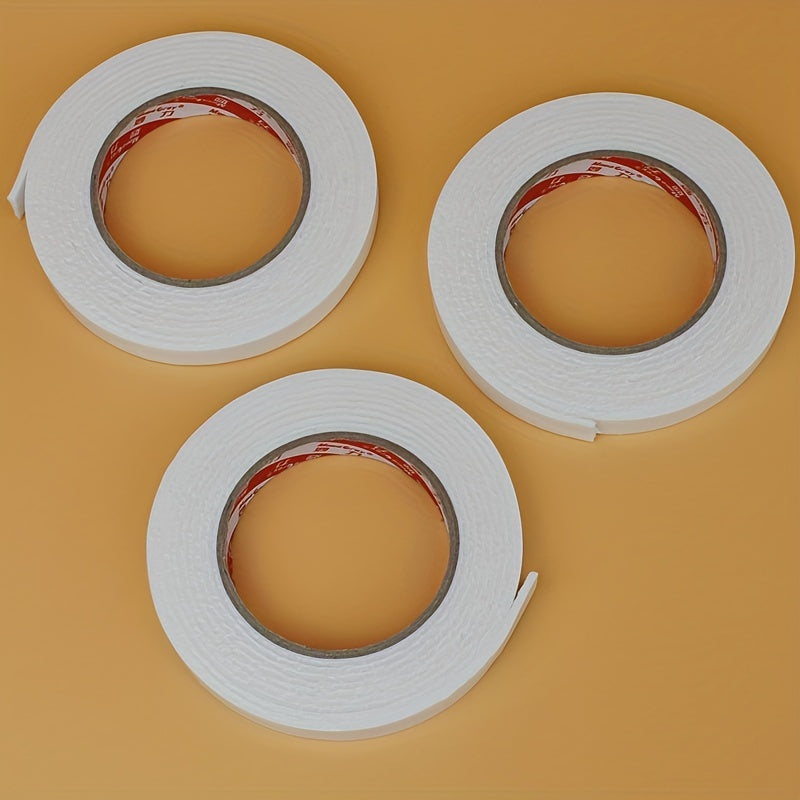 4 Rolls of Ultra-Strong Double-Sided Foam Tape - Mounting Tape for Home, Office, and Industrial Use - Heavy-Duty Foam Sponge Adhesive for Secure Bonding and Holding