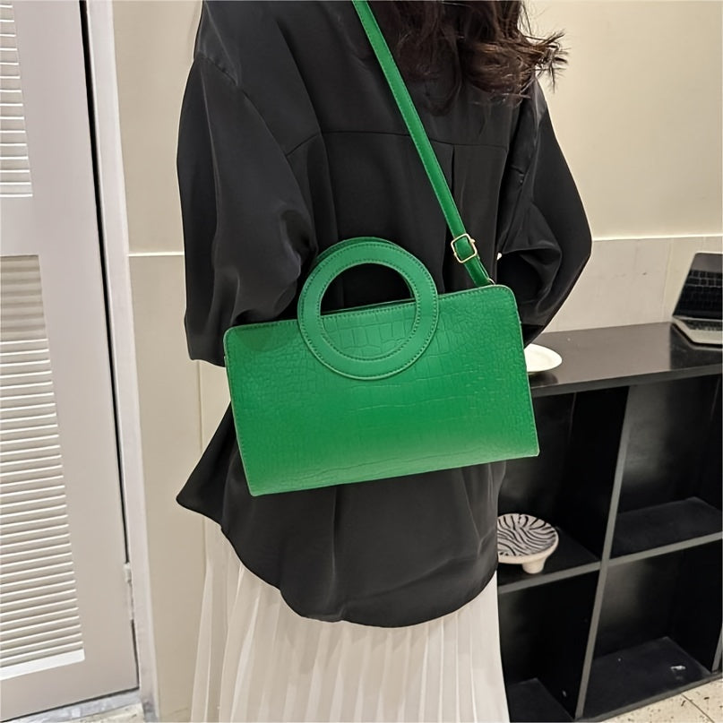 Fashionable Faux Leather Crossbody Bag with Removable Strap - Zipper Closure, Solid Color Pattern, Lining, and Stylish Design - Perfect for Womens Casual Occasions