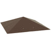 DodiOnline 3 x 3(m) Gazebo Canopy Replacement Cover, Garden Gazebo Roof Replacement with Drain Holes, Water-resistant Plastic Coating, 370g/?, UPF30+, TOP COVER ONLY, Brown