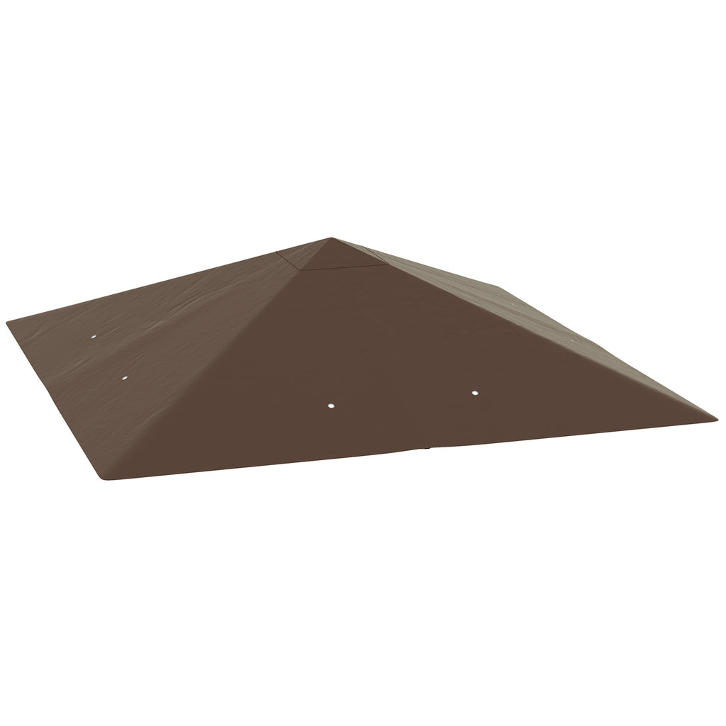 DodiOnline 3 x 3(m) Gazebo Canopy Replacement Cover, Garden Gazebo Roof Replacement with Drain Holes, Water-resistant Plastic Coating, 370g/?, UPF30+, TOP COVER ONLY, Brown