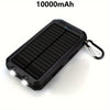 10000mAh portable solar cell phone battery panel charger with flashlight lighting/USB/ compass, suitable for iPhone/ Android mobile phone digital electronic devices, gift customization, outdoor emergency power backup battery