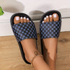 Soft Plaid Slides - Lightweight, Breathable, Comfortable Slip-On Shoes with Soft Fabric Inner, PU Faux Leather Upper, and Anti-Slip PVC Sole for Summer Beach Casual Wear
